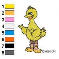 Sesame Street Big Bird Standing Embroidery Design